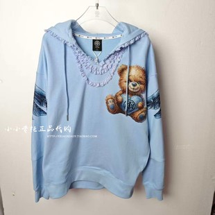 轻奢潮牌TCH专柜正品 T75C12E9007 2025秋冬小熊翅膀烫钻连帽卫衣