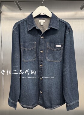 CK Jeans专柜正品 2025秋款男士复古布标贴袋纯棉牛仔衬衫4RD709G