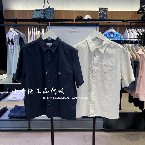 CKJeans刺绣宽松短袖衬衫