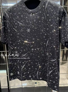轻奢潮牌TCH专柜正品 2026春款高端满天星圆领短袖T恤 T78B106058