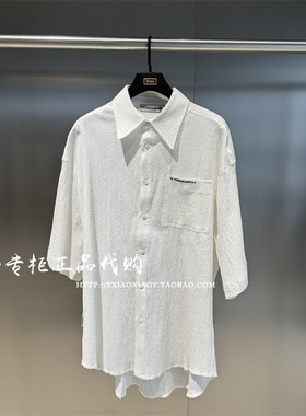 INXX专柜正品 2024夏款TOFOURTH男女刺绣轻薄短袖衬衫 TFE204B075