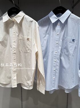 CKJeans袖标纯棉长袖衬衫