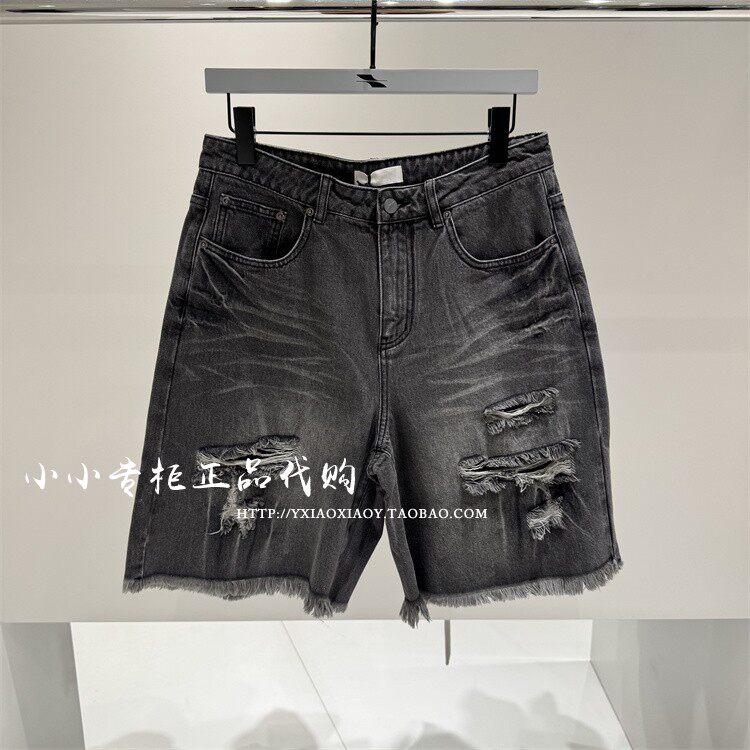INXX专柜正品 2025夏款男女破洞拉毛水洗宽松牛仔短裤 XWF2240056