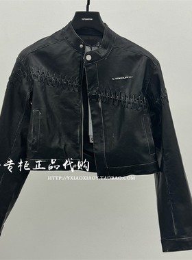 INXX专柜正品 2024春款TOFOURTH女士皮质短款夹克外套 TFE114B874