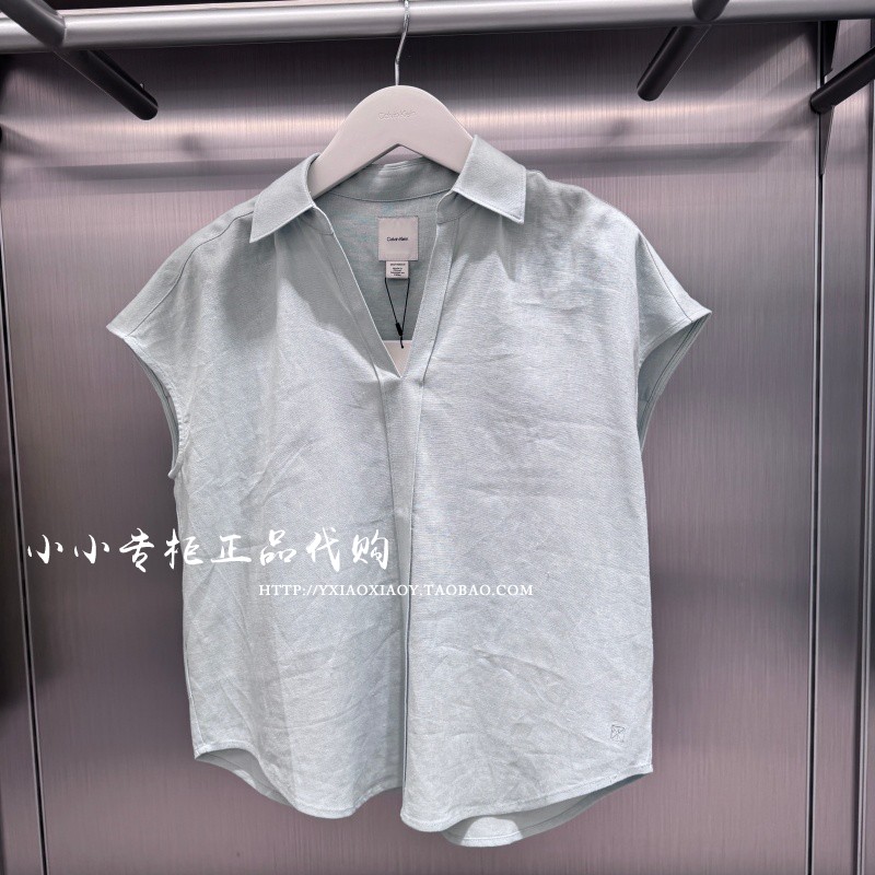 CKJeans绣标短袖衬衫图片