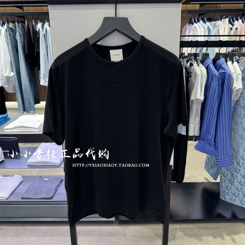 CK Jeans专柜正品 2025夏季新款男装简约纯色圆领短袖T恤 40EM281