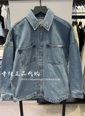 CK Jeans专柜正品 2025春夏新款女士复古宽松落肩牛仔衬衫47B055G