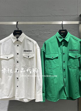 VETEMENTS维特萌专柜正品 24春款男女印花工装长袖衬衫 34130005