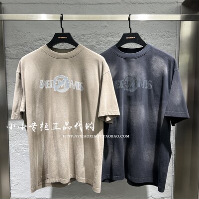 VETEMENTS磨白印花短袖T恤