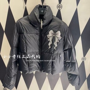 T75C19E9007 蝴蝶结烫钻立领羽绒服 轻奢潮牌TCH专柜正品 2025冬款