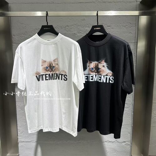 VETEMENTS维特萌猫咪印花短袖T恤