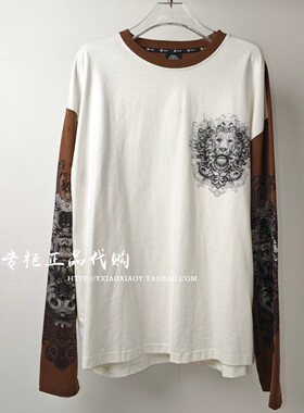 轻奢潮牌TCH专柜正品 2025秋冬男女烫钻插肩袖长袖T恤T75C08E9032