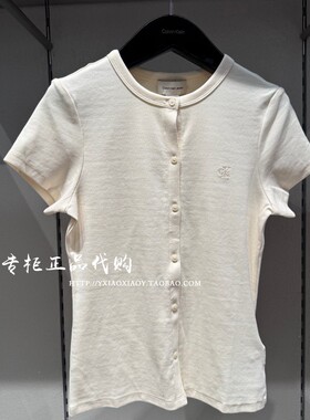 CK Jeans专柜正品 2026春夏新款女士刺绣圆领开衫短袖T恤 47F253G