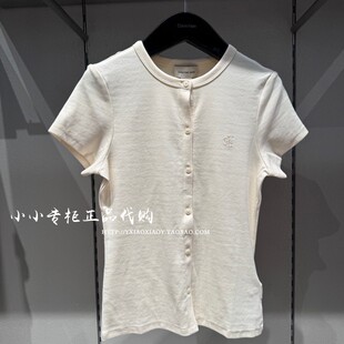 CK Jeans专柜正品 2026春夏新款女士刺绣圆领开衫短袖T恤 47F253G