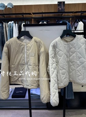 CK Jeans专柜正品 2025秋季新款女士双面穿字母缝线棉服44D511G