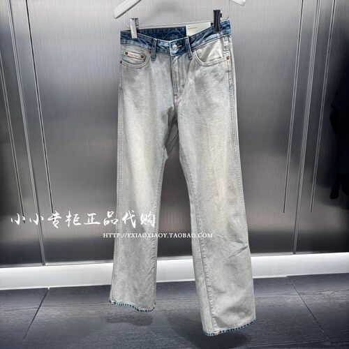 CKJeans撞色直筒牛仔裤