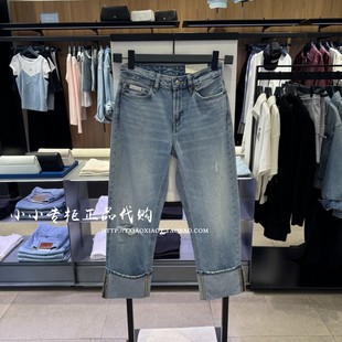 女士卷口破洞九分牛仔裤 新款 Jeans专柜正品 47C734G 2025秋季