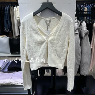 CK Jeans专柜正品 25早春款女士V领吊带背心两件套针织衫 J225028