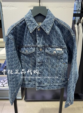 CK Jeans专柜正品 2025春新款女士字母经典布标牛仔外套 47B010G