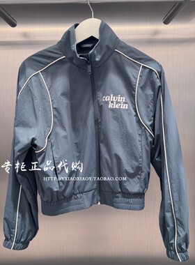 CK Jeans专柜正品 2026春夏新款女士立领刺绣运动夹克外套47G501G