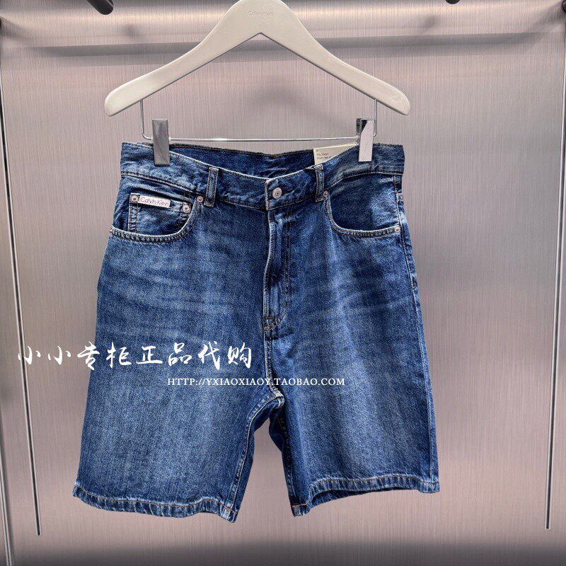 CK Jeans专柜正品 2026春夏新款男士美式潮流洗水牛仔短裤4RF914G