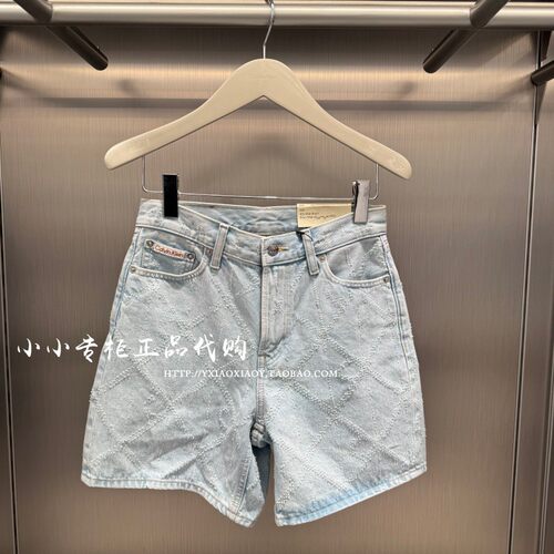 CKJeans老花满印牛仔短裤