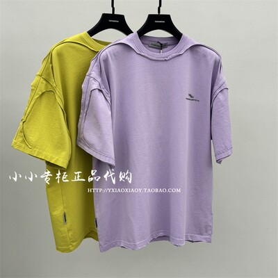 TOFOURTH印花毛边短袖T恤