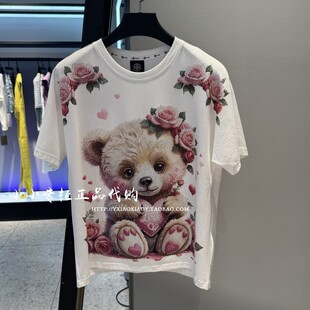TCH私服柜正品 卡通重工烫钻大翅膀短袖 T恤 T75B10E9006 2025夏款
