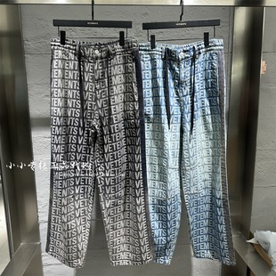 VETEMENTS维特萌专柜正品 2026秋款男女满印字母牛仔裤 36166002