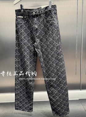 CK Jeans专柜正品 2025秋冬新款男士复古老花满印牛仔长裤4RE772G