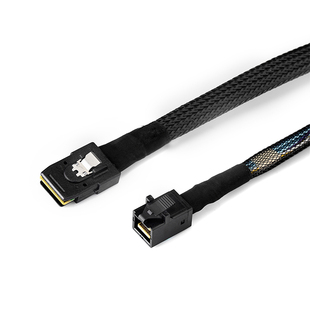 乐扩 SFF8087转SFF8643数据线 MINI SAS硬盘SSD转换线 50cm 直头