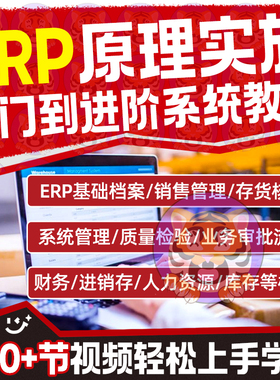 ERP系统学习入门原理实施实操系统自学视频教程仓库管理教学辅导