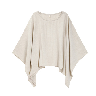 宽松休闲蝙蝠袖 24621 T恤女2026新品 圆领短袖 上衣 简约新中式