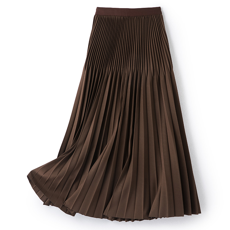 通勤双压褶百褶半身裙女西装裙