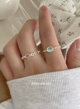 韩国ins网红款调节链条花朵指环