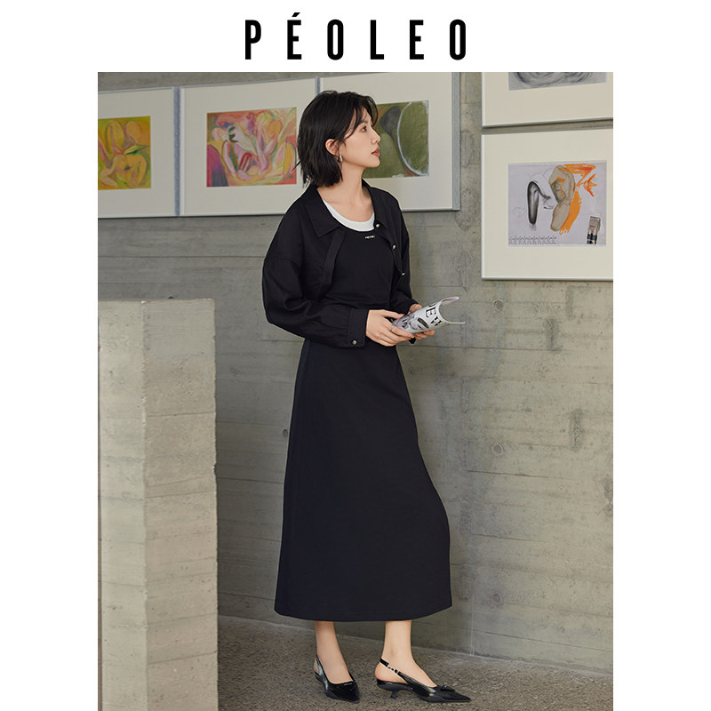 飘蕾黑色修身开衩连衣裙套装26年春季新款针织长裙轻奢衬衣两件套,女装/女士精品,时尚套装,淘宝优惠券,粉丝福利购,淘宝优惠卷