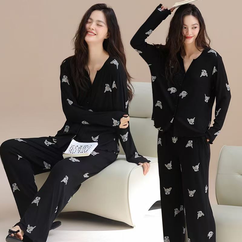 2号链接#春秋新款卡通睡衣长袖长裤甜美套装可外穿家居服套装2