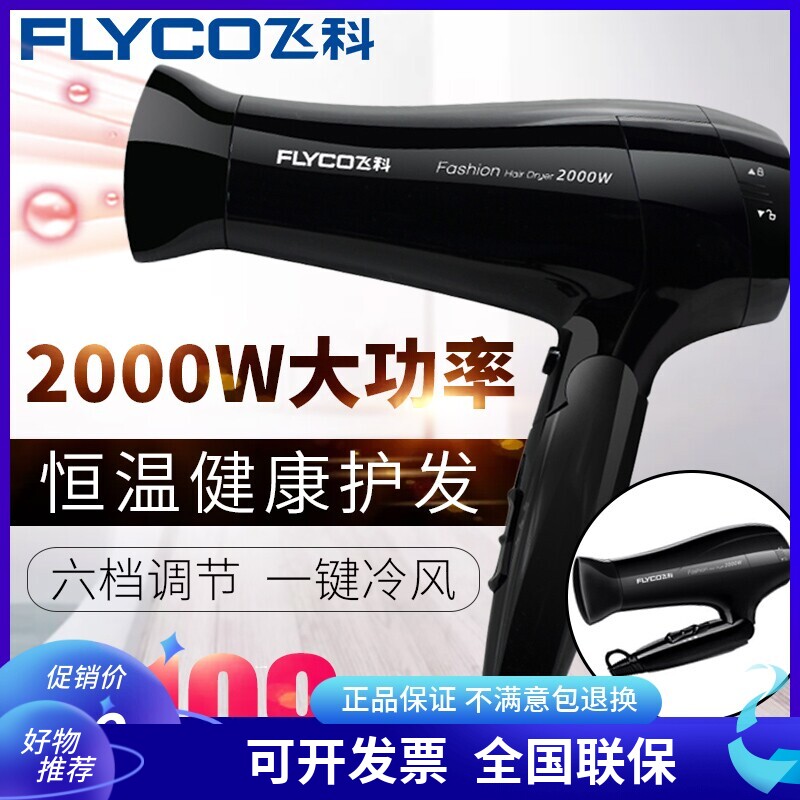飞科家用大功率FH6231电吹风机冷热风集风嘴风筒酒店宾馆用2000W