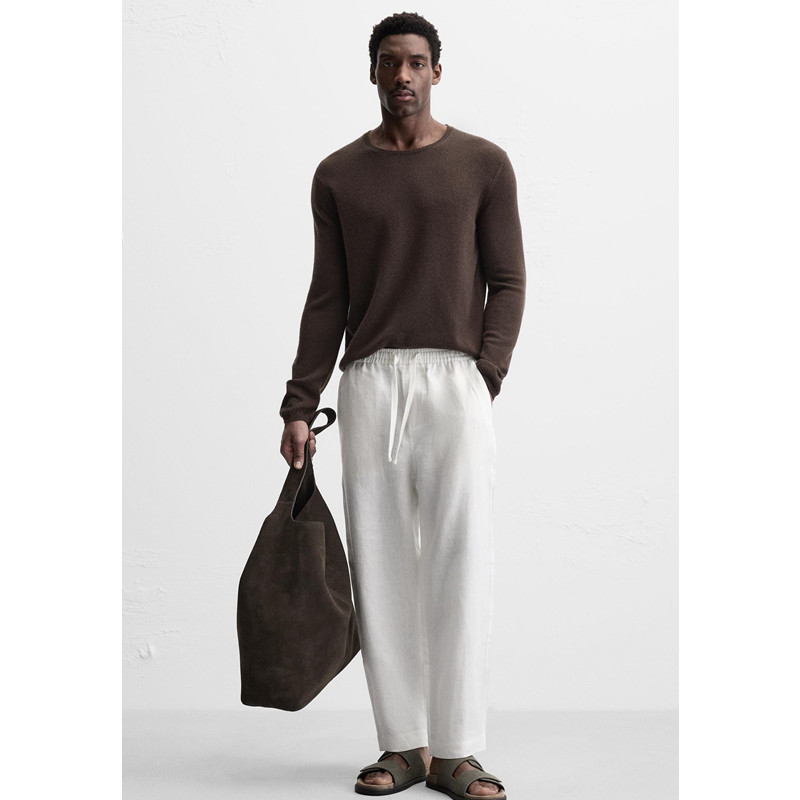 ZA 春夏新款 男装 休闲直筒宽松版型松紧腰亚麻长裤 5070112 250