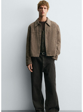 Z 秋季新款 男装 宽松版休闲翻领提花质感夹克外套 8281451 710