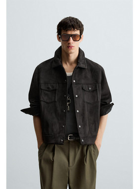 Z秋冬新品 8281288绒面质感效果夹克男士休闲麂皮绒外套 8281/288