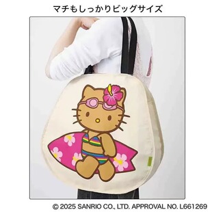 日本杂志款可爱黑皮Kitty卡通帆布购物袋环保袋单肩包