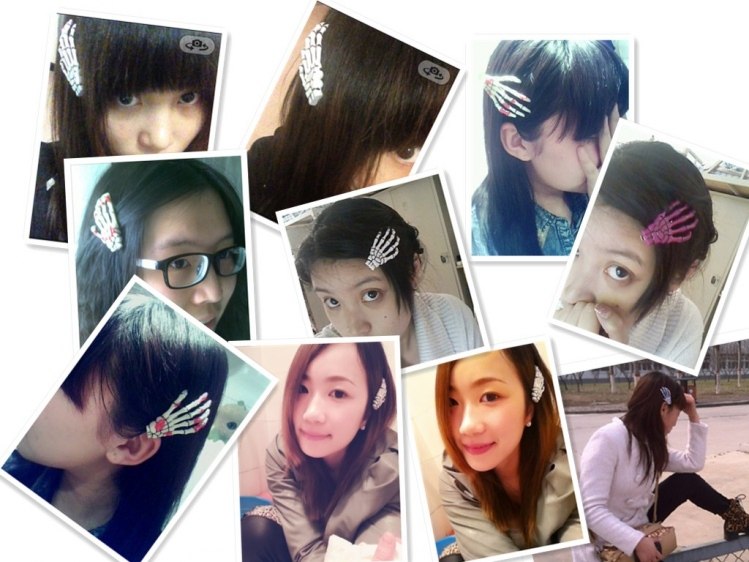 日本原宿风骷髅手爪子发夹