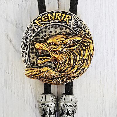 北欧神话圆形芬里尔巨狼波洛领带