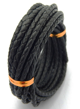 波洛领带更换配件bolo tie自制DIY组装零件4mm编织真皮牛皮领带绳