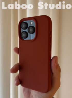 美拉德栗子棕韩系纯色ins高级感液态硅胶苹果16pro软糯手机壳适用iPhone15promax全包14简约手机壳13软15plus