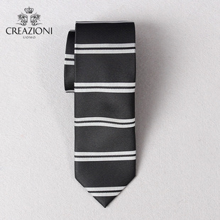 立体横条纹男士 商务基本款 礼盒装 正装 领带 CREAZIONI 窄版 UOMO时尚