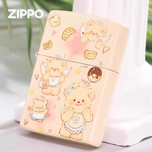 Zippo之宝正品打火机 彩印黄油小熊可爱 防风煤油打火机收藏送礼