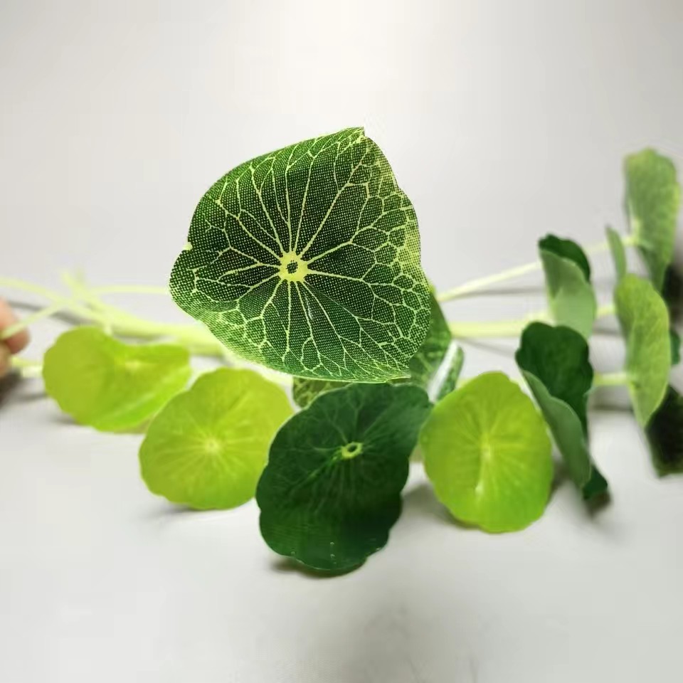 仿真荷叶铜钱草盘式插花厨房用品