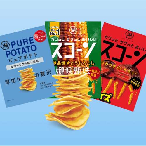 湖池屋厚切薯片粟米条油炸土豆片